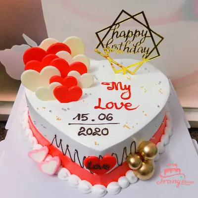 Hoa Quận 1 Thành phố Hồ Chí Minh] Bánh sinh nhật đẹp sức hấp dẫn của bánh  kem sinh nhật hình trái tim Q266964 Giá: 420,000đ