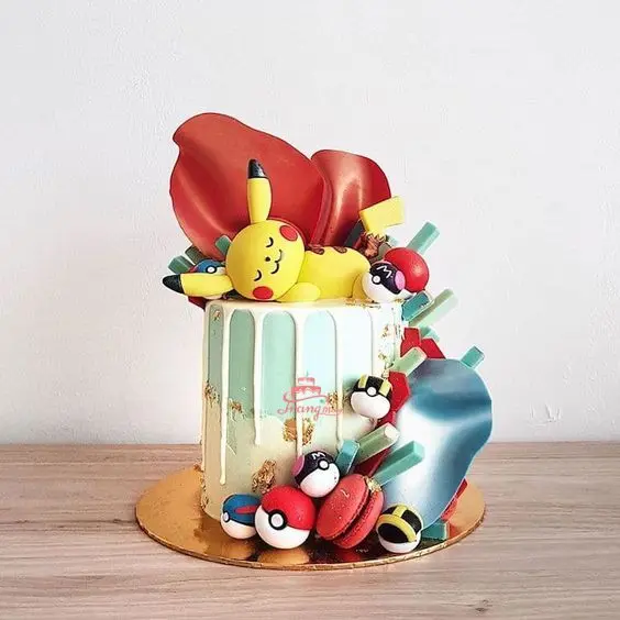 Mẫu bánh sinh nhật pikachu hình số tuổi