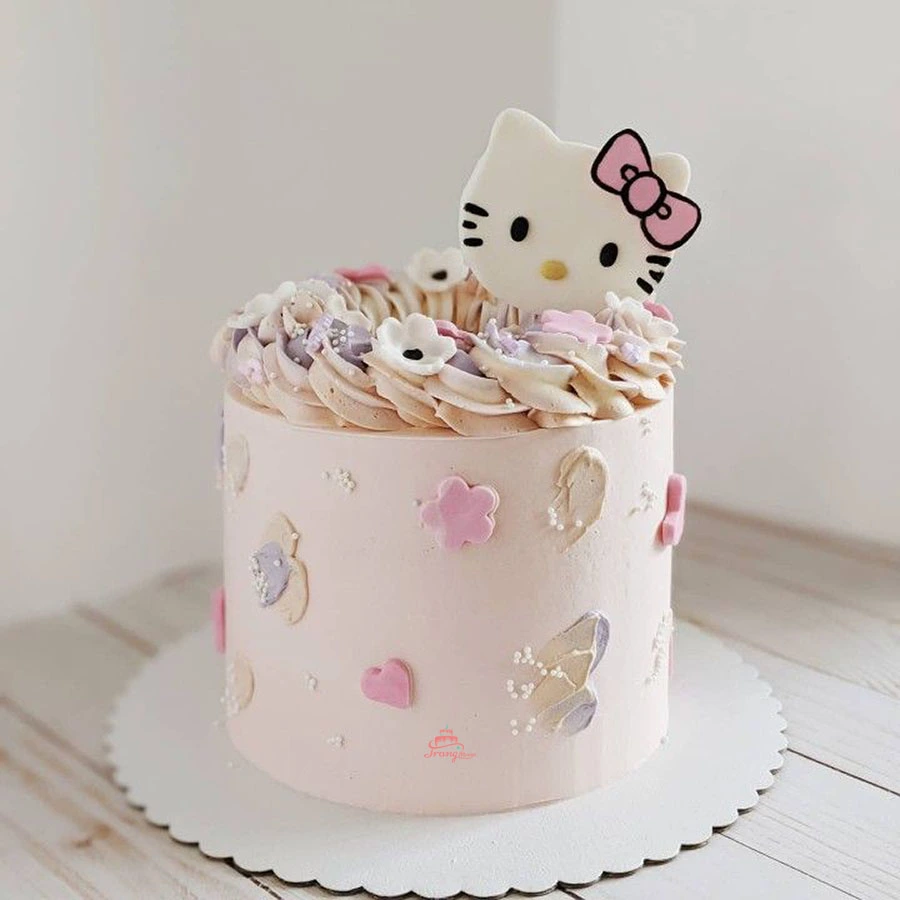 Bánh sinh nhật hai tầng mèo Hello Kitty đẹp nhất 7406 - Bánh fondant