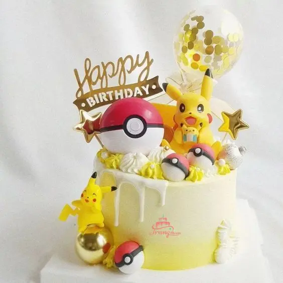 Mẫu bánh sinh nhật pikachu quả cầu phép thuật