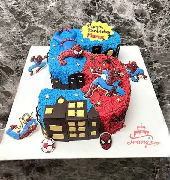 mẫu bánh sinh nhật người nhện - spider man