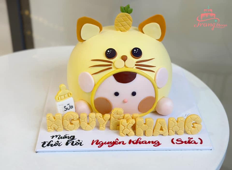 Mẫu bánh sinh nhật hình con mèo nam