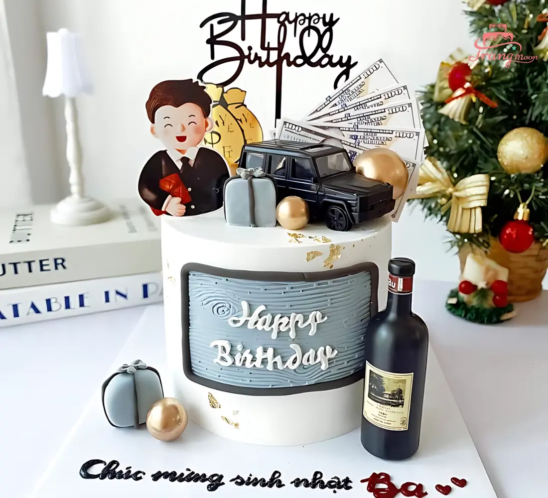 mẫu bánh sinh nhật tặng bố của Trang Moon