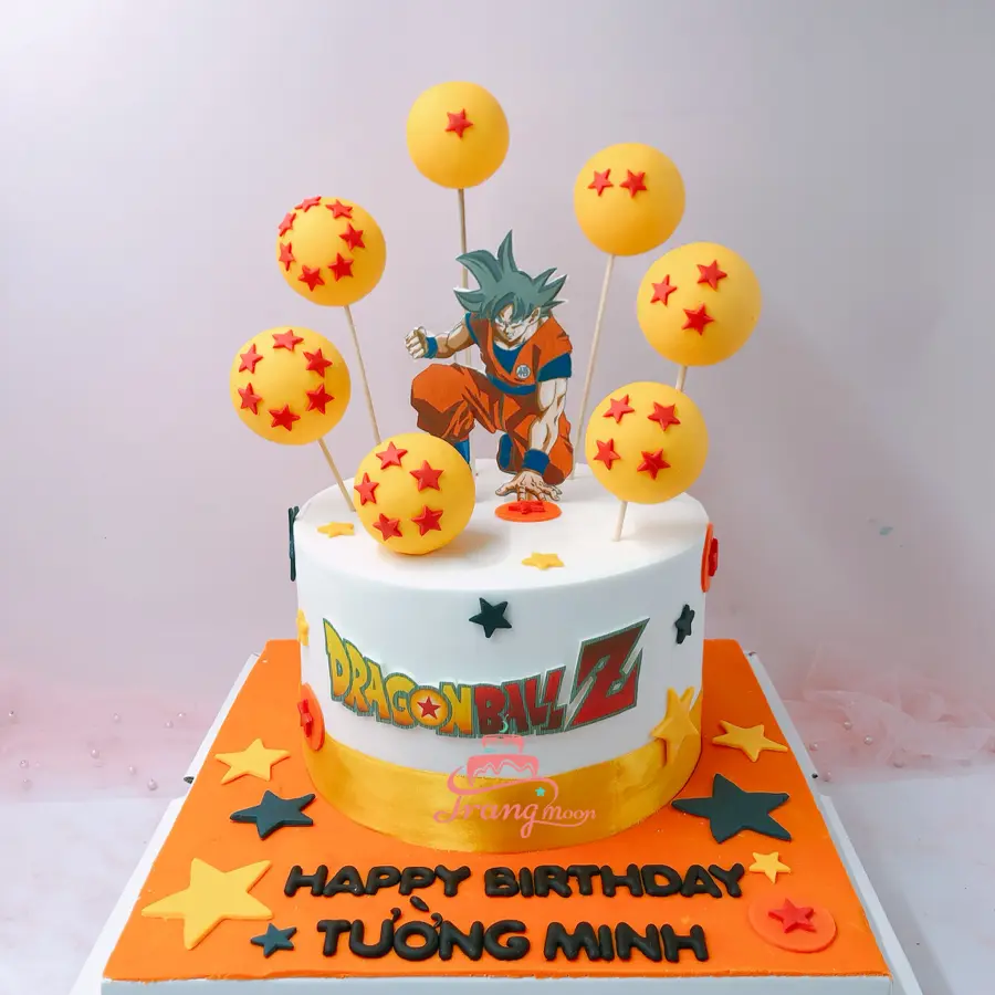 Bánh sinh nhật in hình Songoku 7 viên ngọc rồng